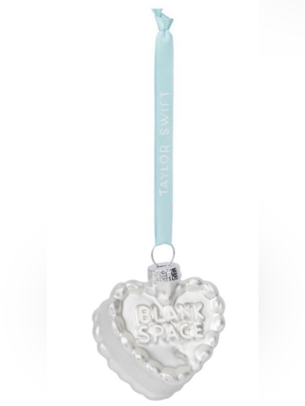 Taylor Swift Blank Space Heart Ornament - White Holiday Tree Decoration